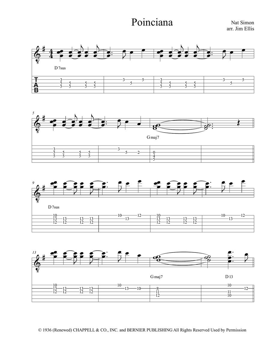 Poinciana (Song Of The Tree) Electric Guitar scores gallery preview page 1