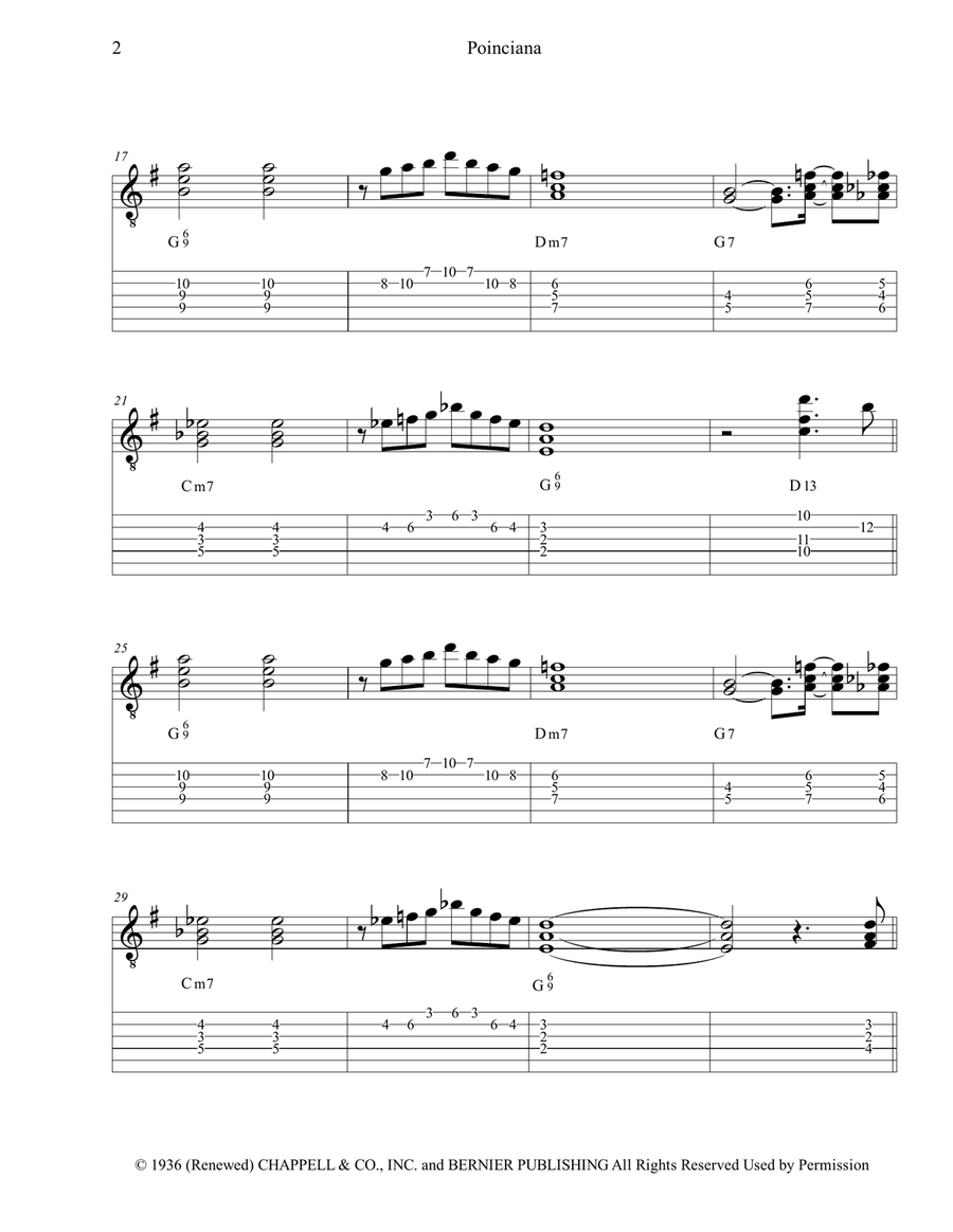 Poinciana (Song Of The Tree) Electric Guitar scores gallery preview page 2