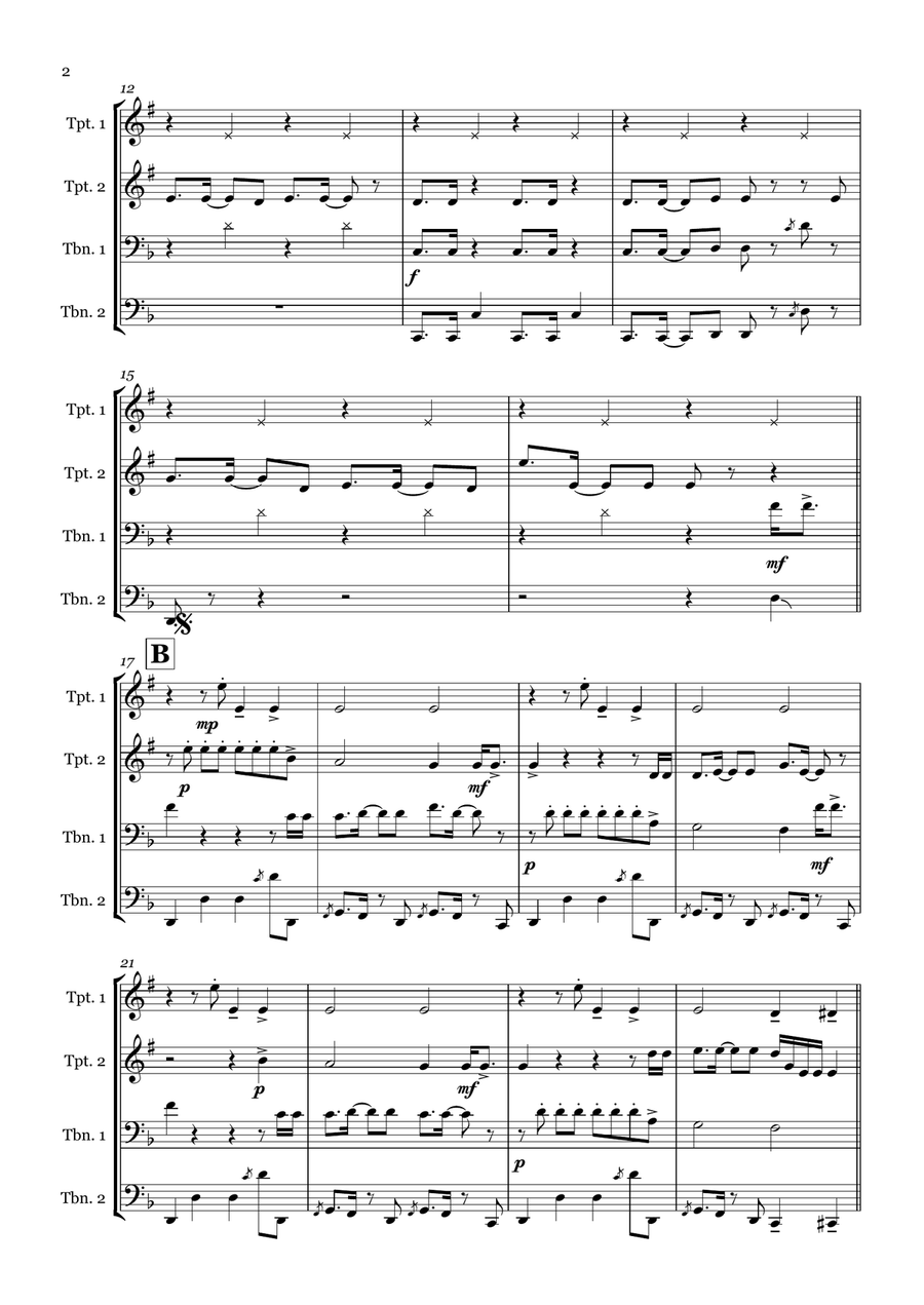 Uptown Funk Uptown Funk Brass Quartet scores gallery preview page 2