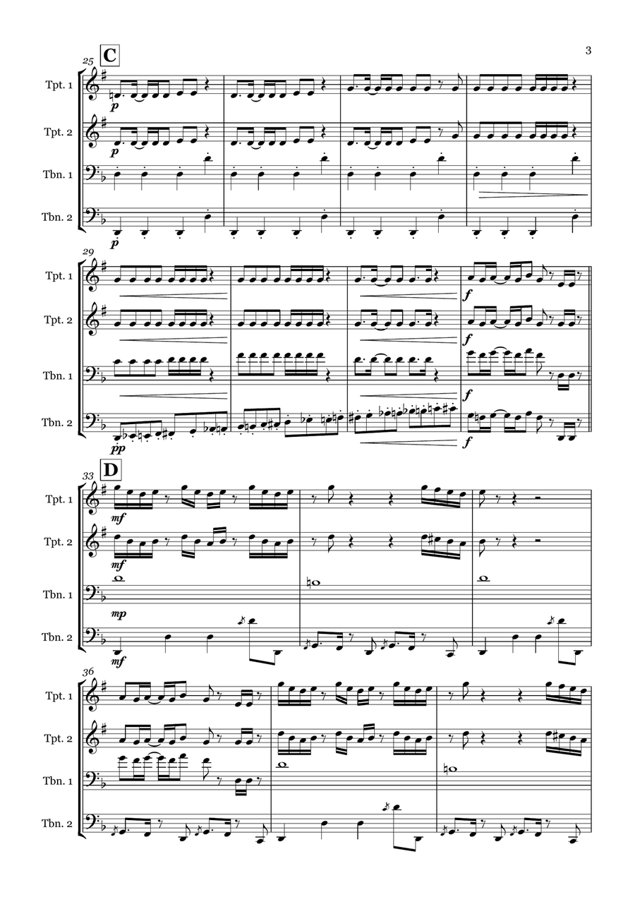 Uptown Funk Uptown Funk Brass Quartet scores gallery preview page 3