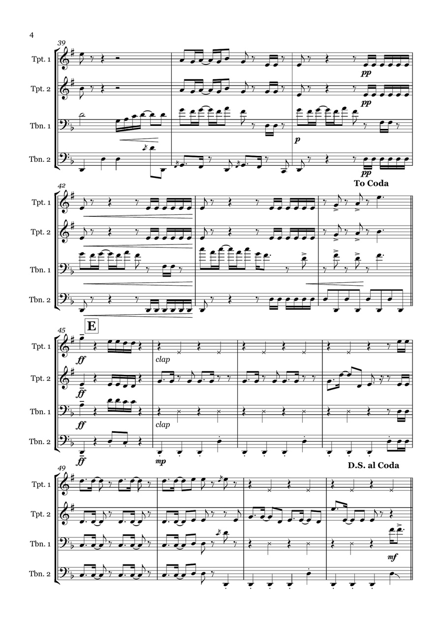 Uptown Funk Uptown Funk Brass Quartet scores gallery preview page 4