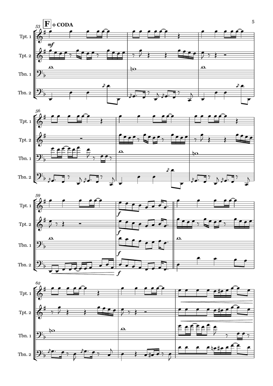 Uptown Funk Uptown Funk Brass Quartet scores gallery preview page 5
