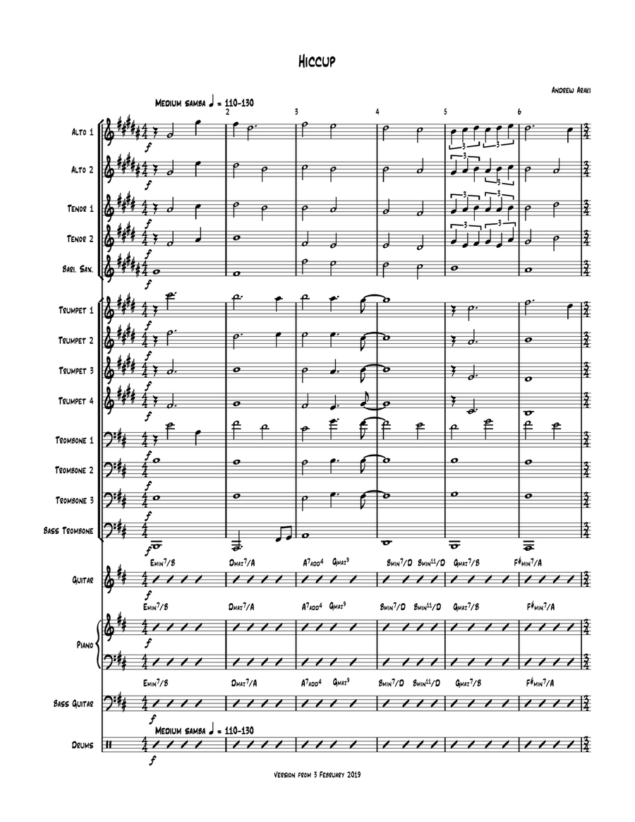 Hiccup Hiccup Jazz Ensemble scores gallery preview page 1