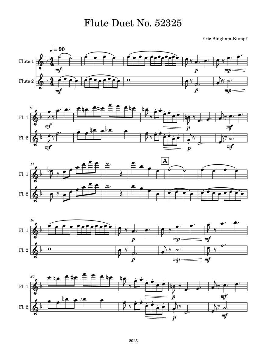 Flute Duet No. 52325 Flute Duet No. 52325 Flute Duet scores gallery preview page 1