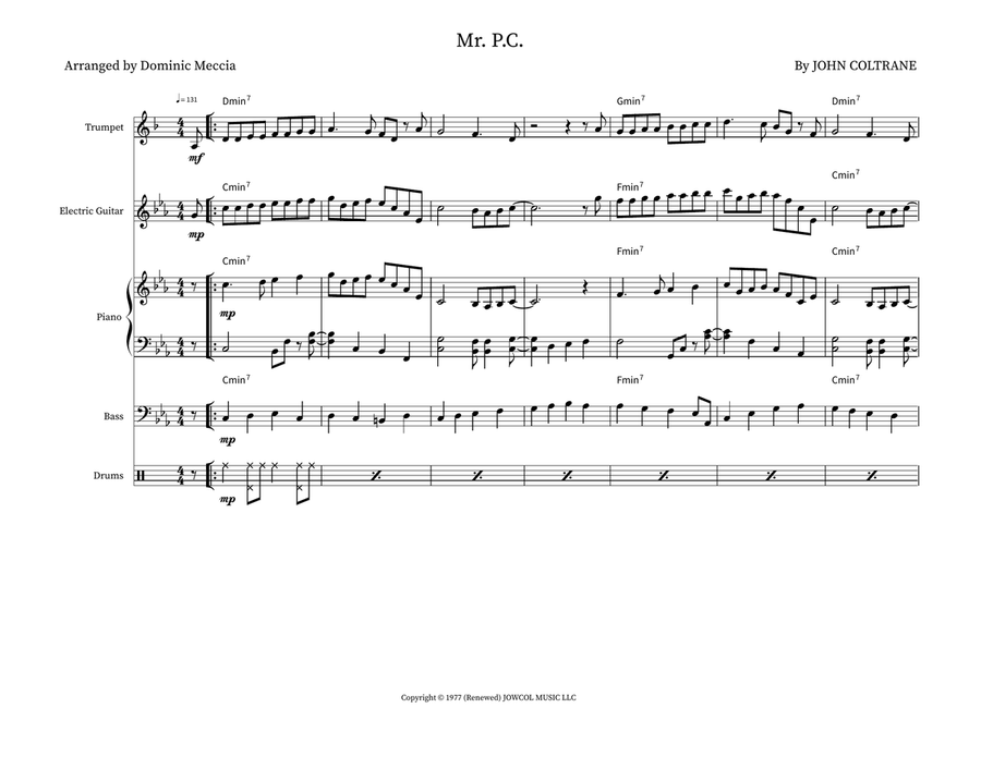 Mr. P.C. Mr. P.C. Jazz Ensemble scores gallery preview page 1