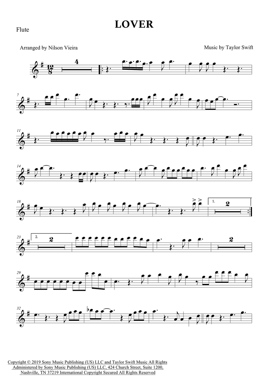 Lover Flute Solo scores gallery preview page 1