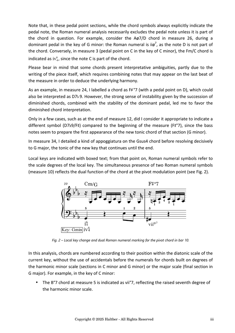Prelude in C minor BWV 999 with Harmonic Analysis and Chord Notation Piano Method scores gallery preview page 3