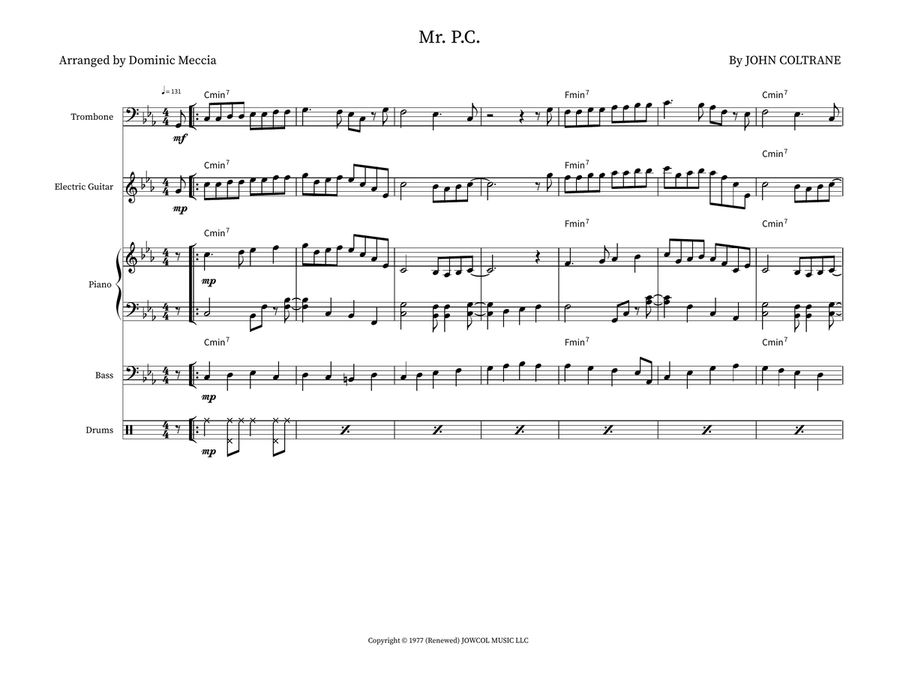 Mr. P.C. Mr. P.C. Jazz Ensemble scores gallery preview page 1