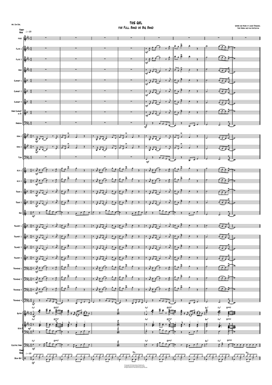 This Girl This Girl Concert Band scores gallery preview page 1