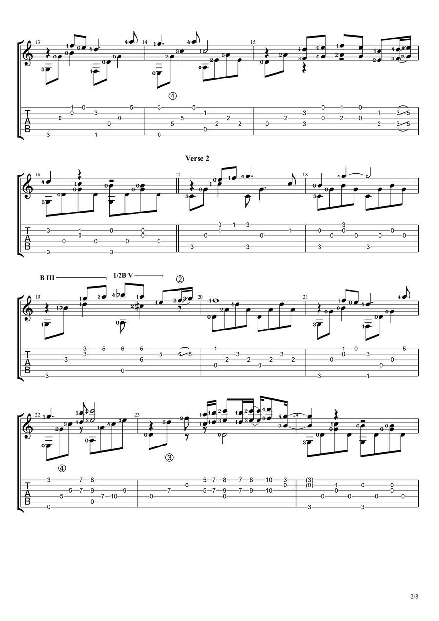 Tenang Tenang Guitar Solo scores gallery preview page 2