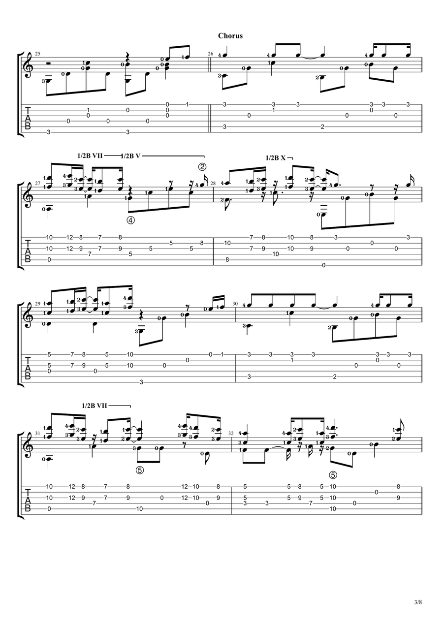 Tenang Tenang Guitar Solo scores gallery preview page 3