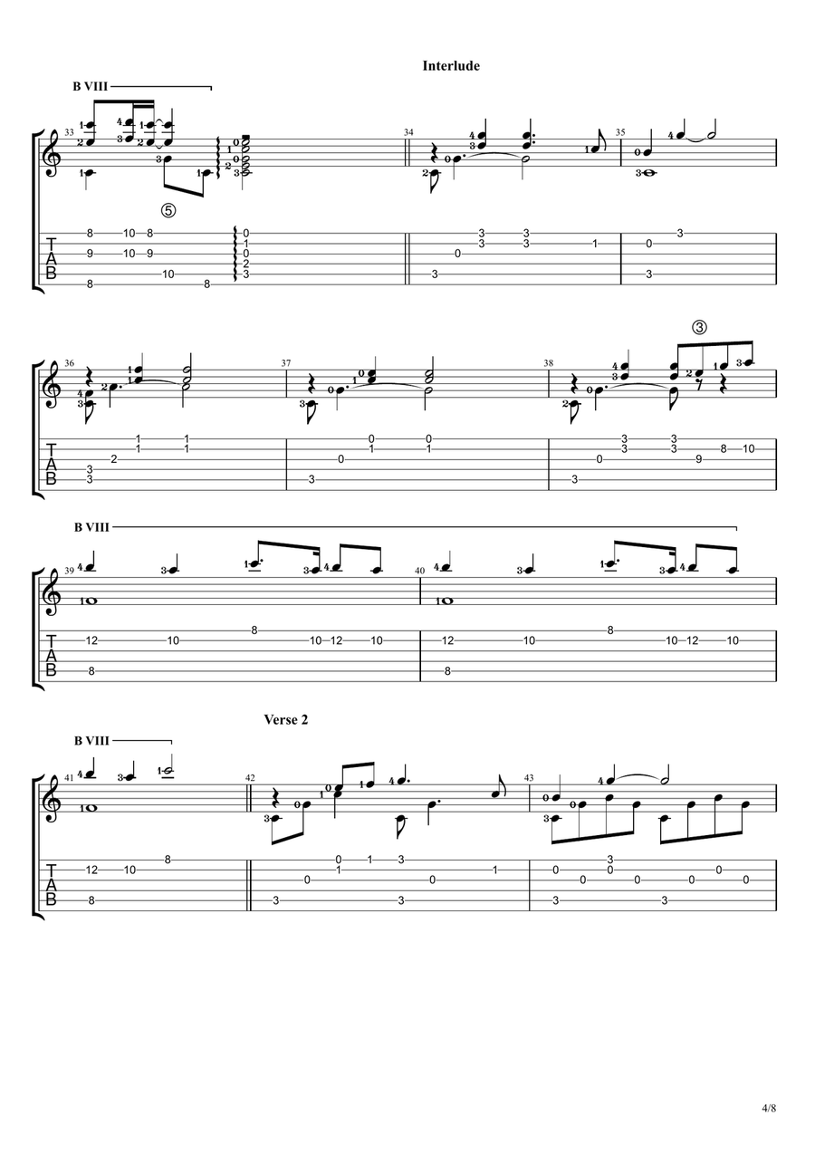 Tenang Tenang Guitar Solo scores gallery preview page 4