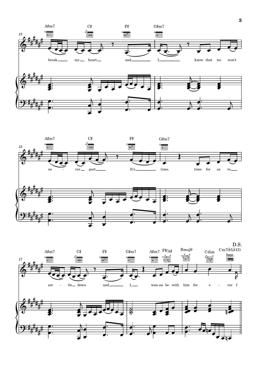And I And I Piano, Vocal scores gallery preview page 3