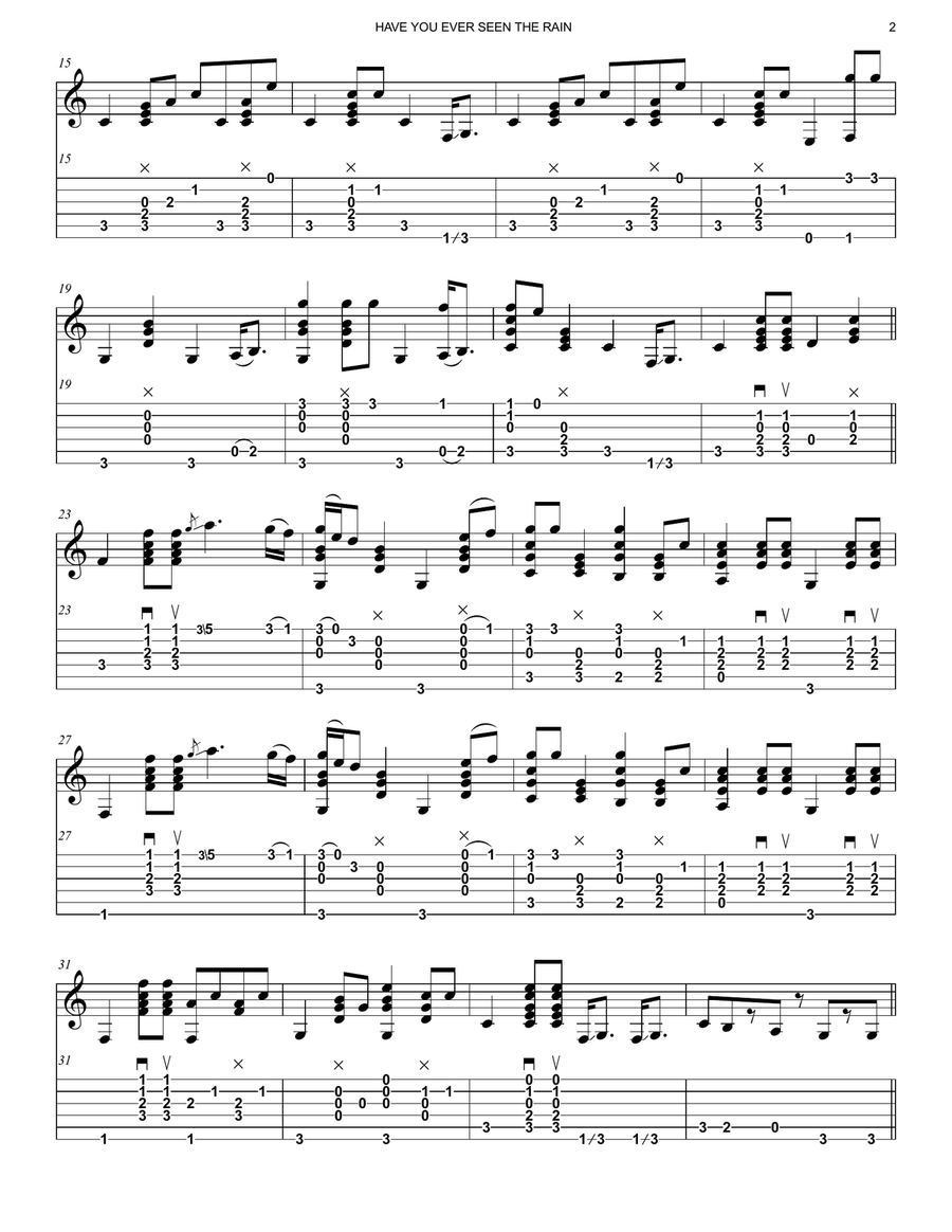 Have You Ever Seen The Rain? Acoustic Guitar scores gallery preview page 2