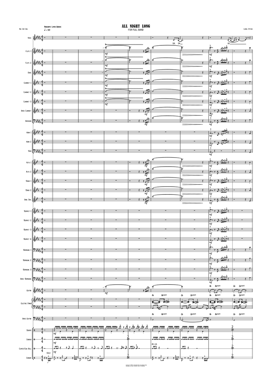 All Night Long (All Night) Concert Band scores gallery preview page 1