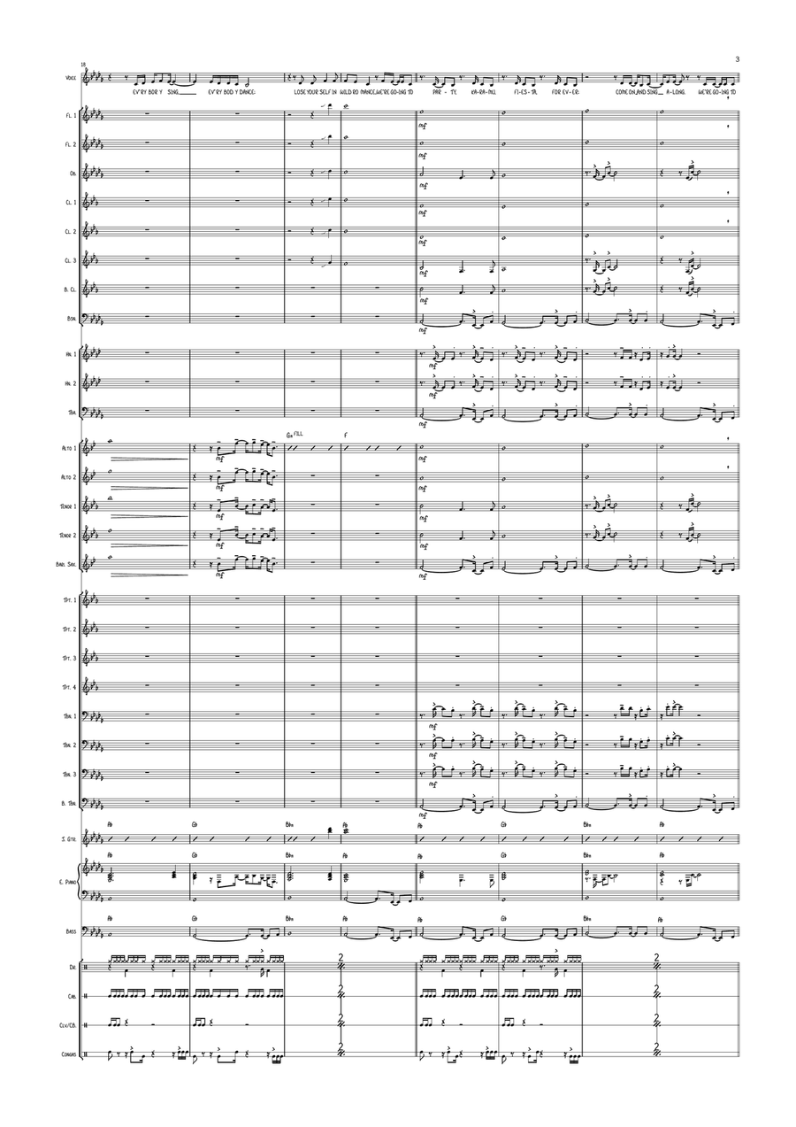 All Night Long (All Night) Concert Band scores gallery preview page 3