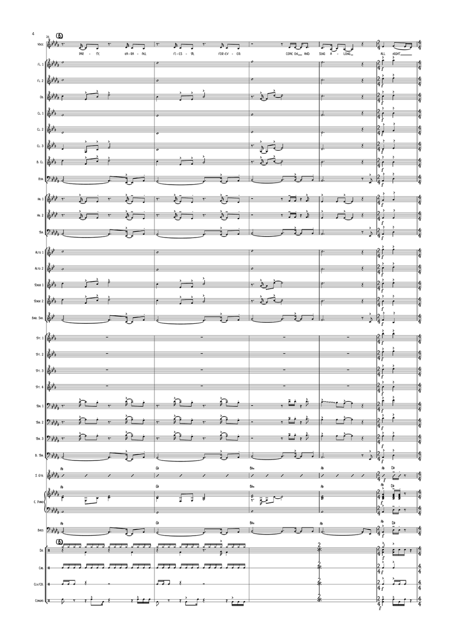 All Night Long (All Night) Concert Band scores gallery preview page 4