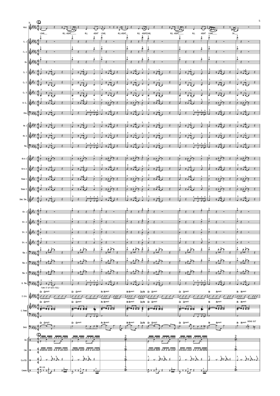 All Night Long (All Night) Concert Band scores gallery preview page 5