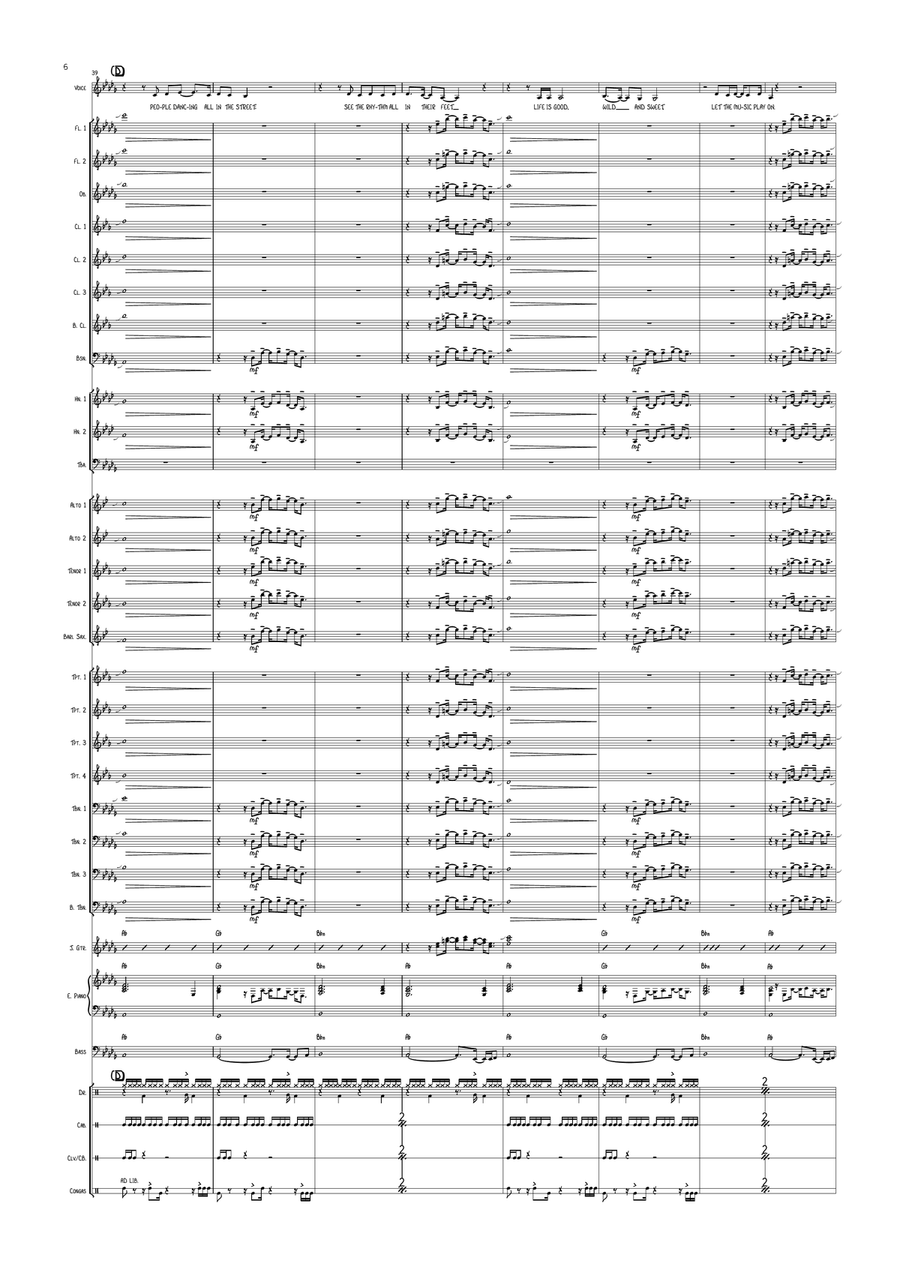 All Night Long (All Night) Concert Band scores gallery preview page 6