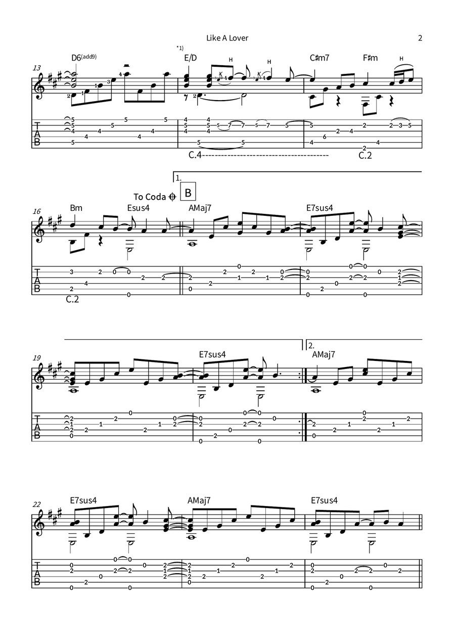 Like A Lover Like A Lover Electric Guitar scores gallery preview page 2