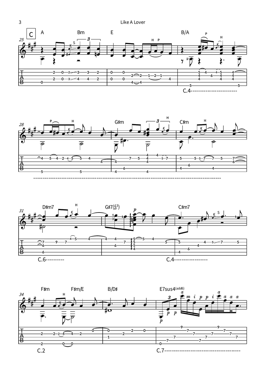 Like A Lover Like A Lover Electric Guitar scores gallery preview page 3