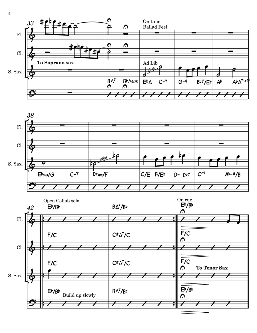 Over The Rainbow + Zelda Link's Awakening (Mabe Village). Jazz Ensemble scores gallery preview page 4
