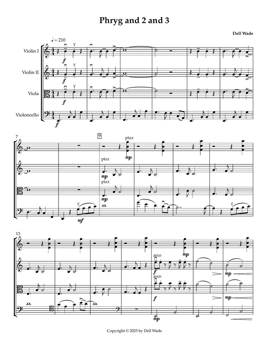 Phryg and 2 and 3 Phryg and 2 and 3 String Quartet scores gallery preview page 1