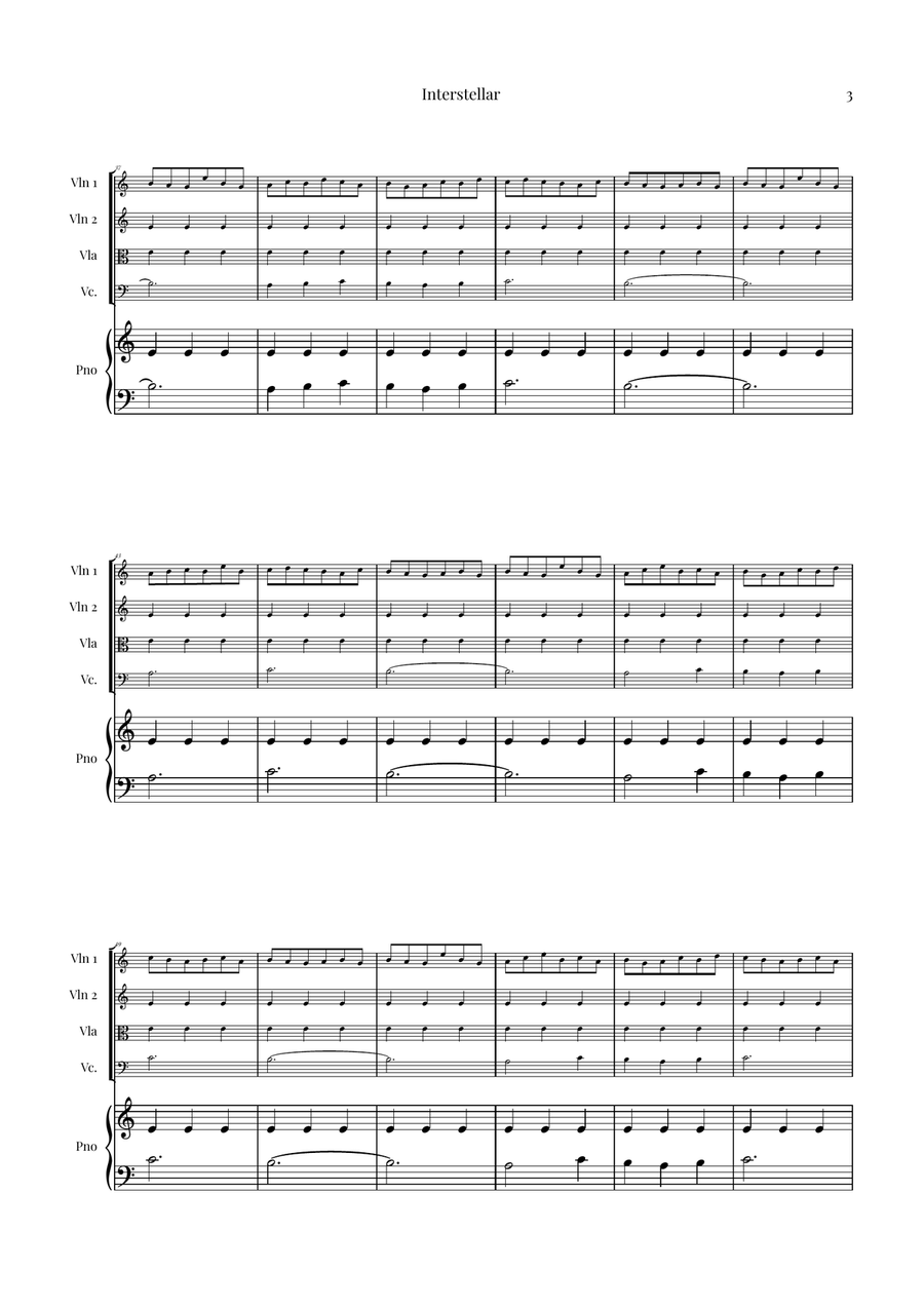 Interstellar Piano Quintet scores gallery preview page 3