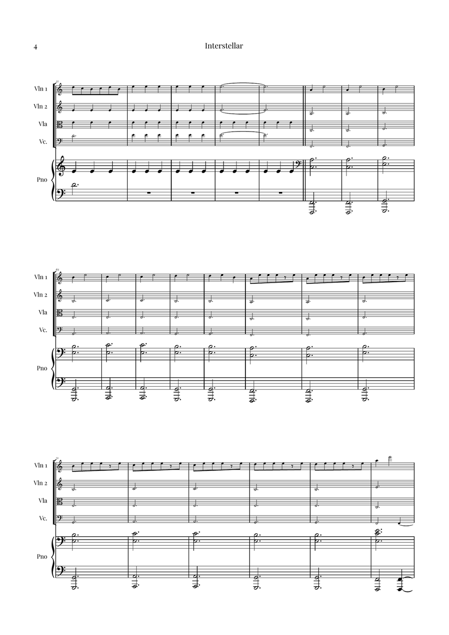 Interstellar Piano Quintet scores gallery preview page 4