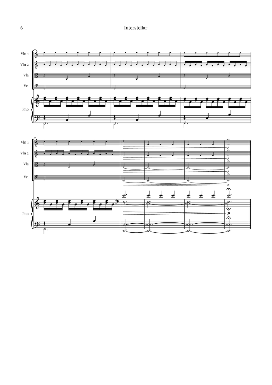 Interstellar Piano Quintet scores gallery preview page 6