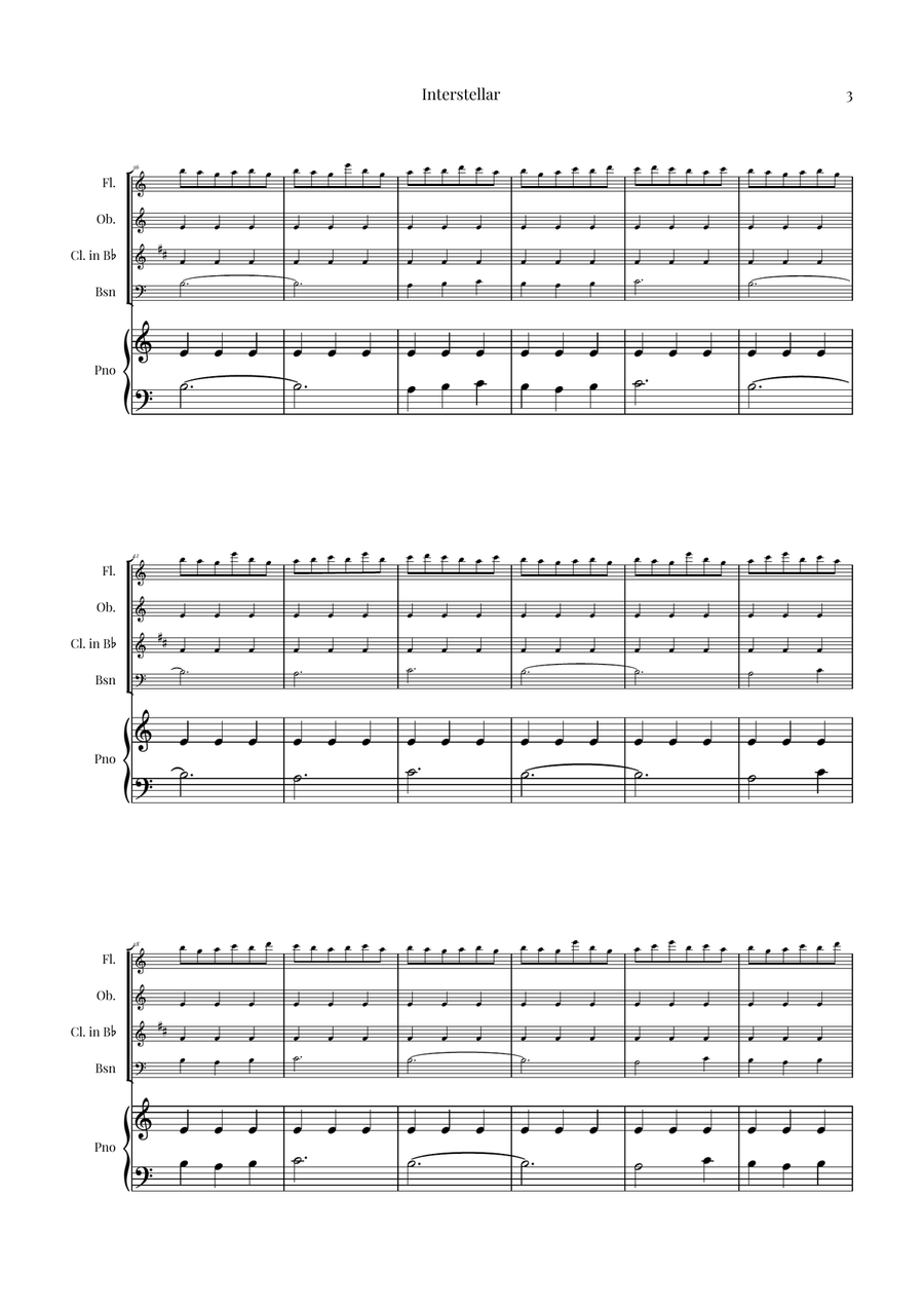Interstellar Woodwind Quartet scores gallery preview page 3