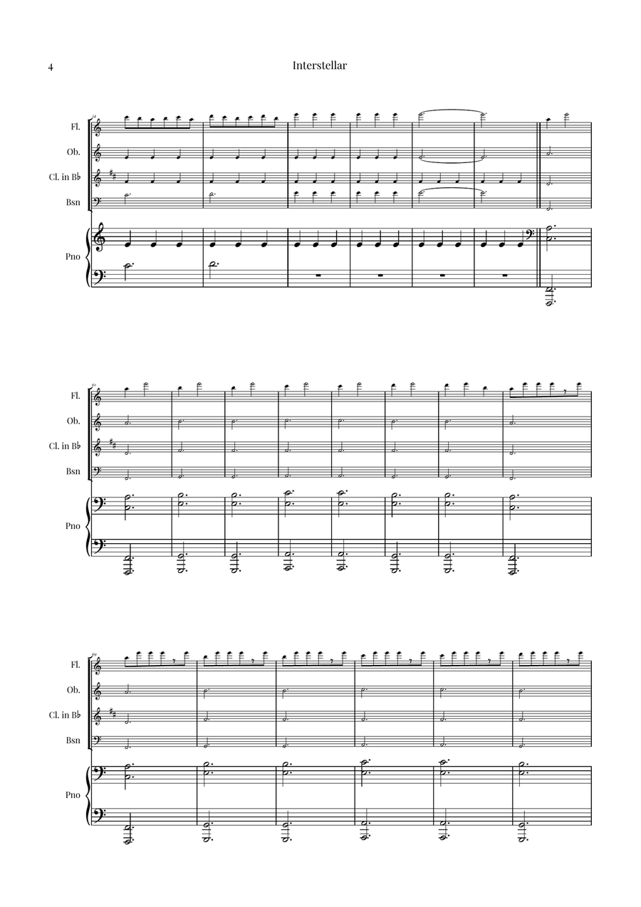 Interstellar Woodwind Quartet scores gallery preview page 4