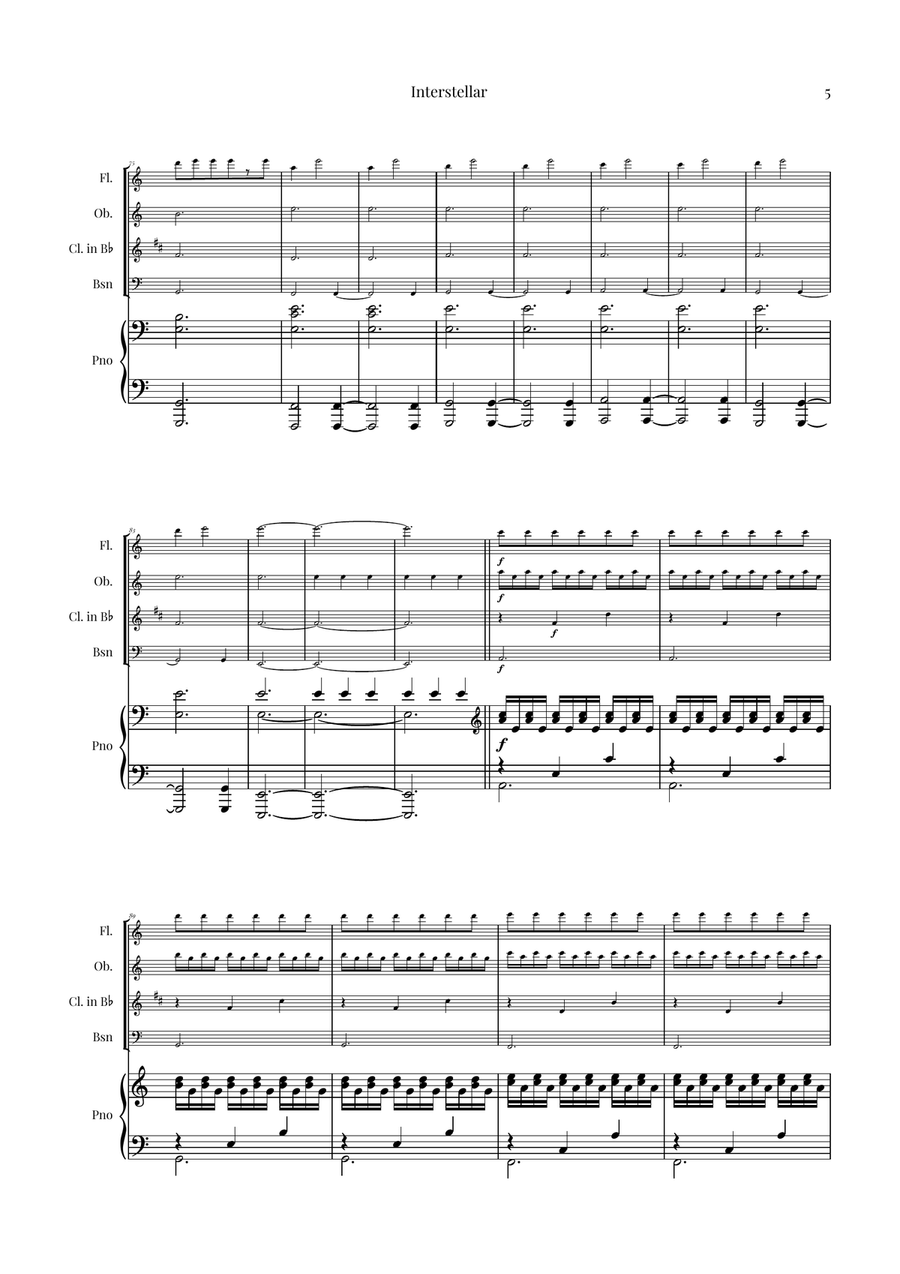Interstellar Woodwind Quartet scores gallery preview page 5