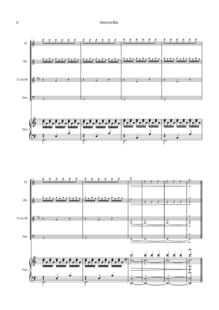 Interstellar Woodwind Quartet scores gallery preview page 6