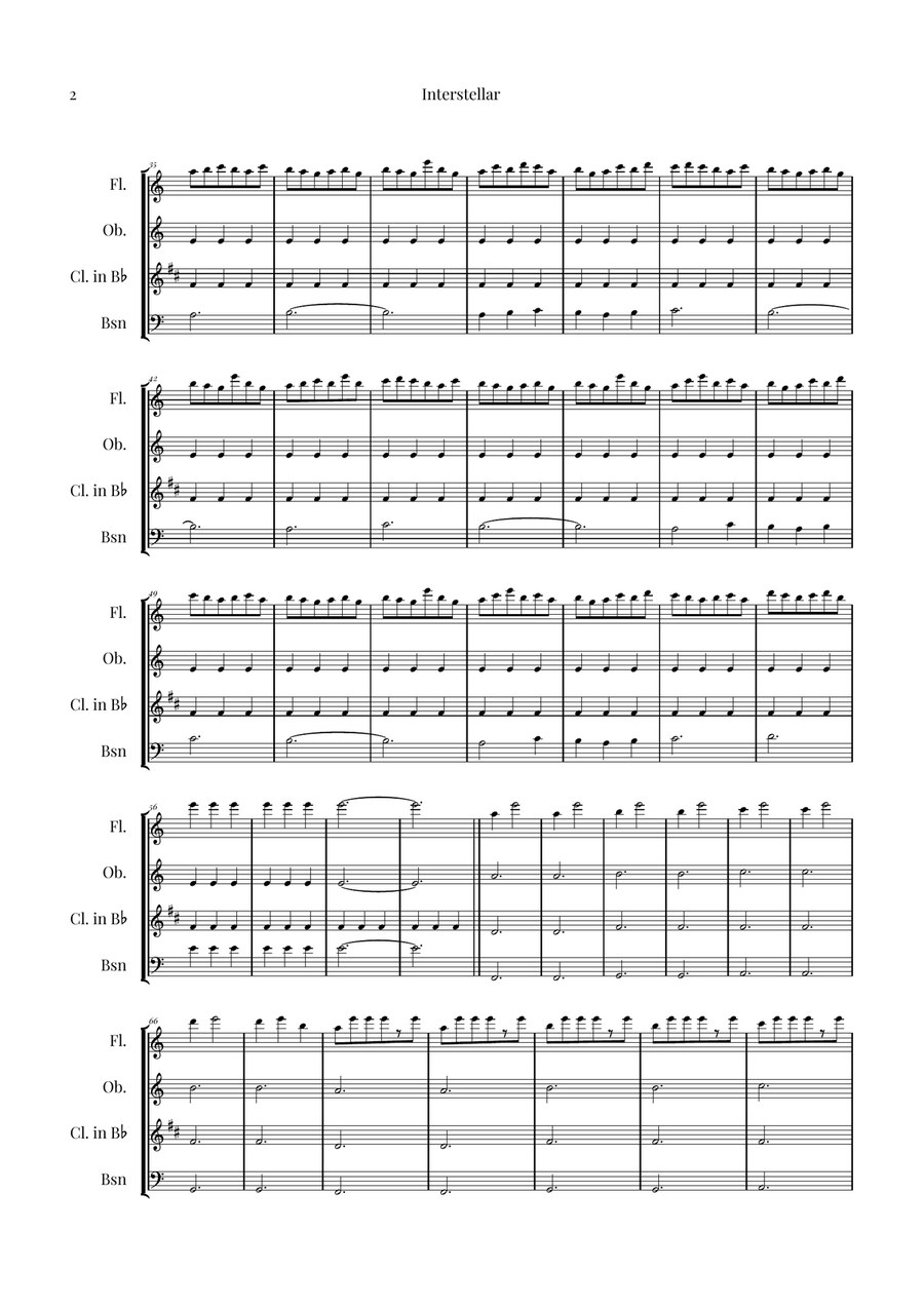 Interstellar Woodwind Quartet scores gallery preview page 2