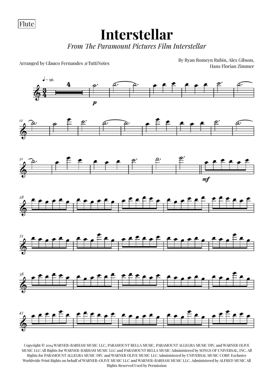 Interstellar Woodwind Quartet scores gallery preview page 4