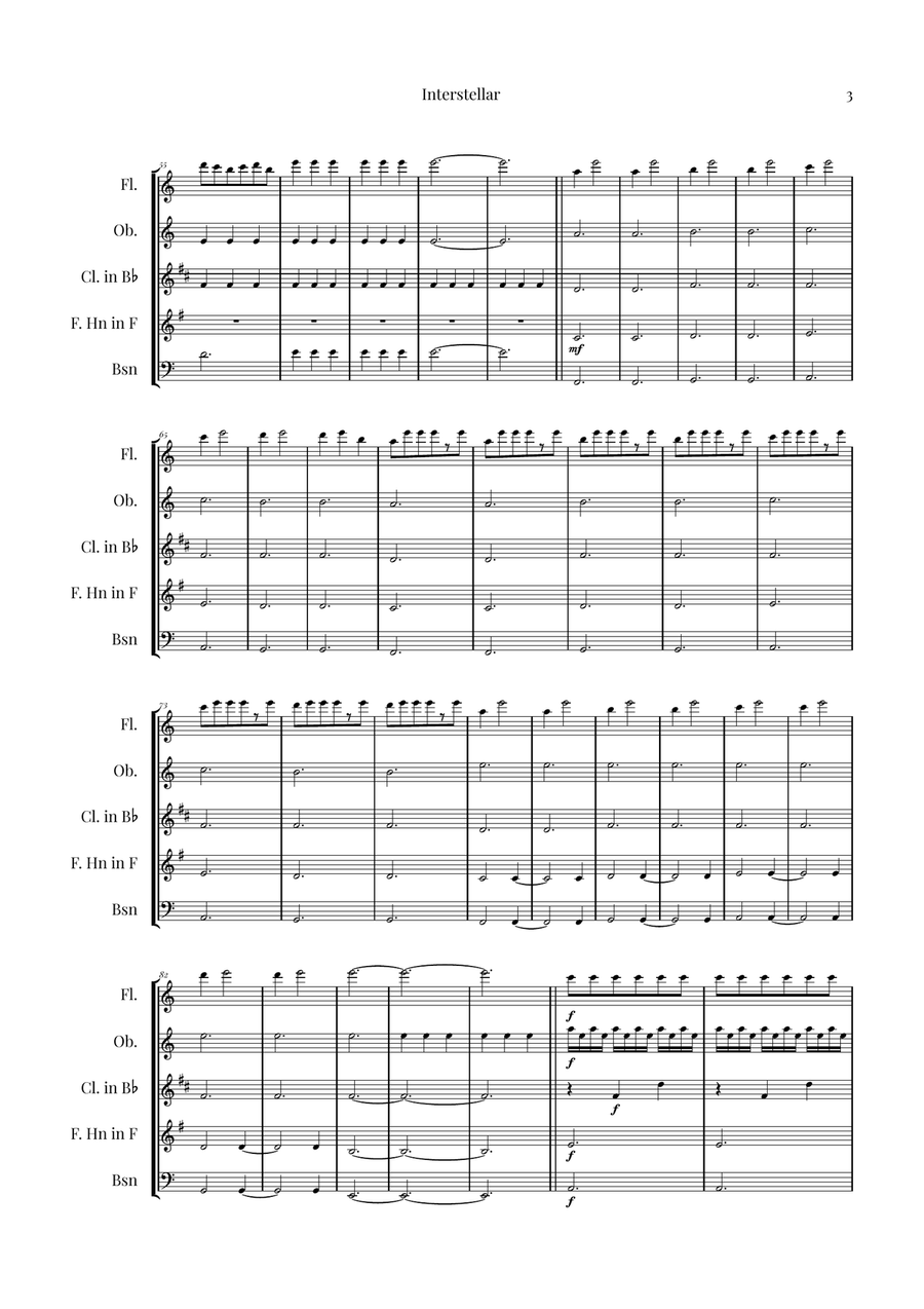 Interstellar Woodwind Quintet - Digital Sheet Music page 3