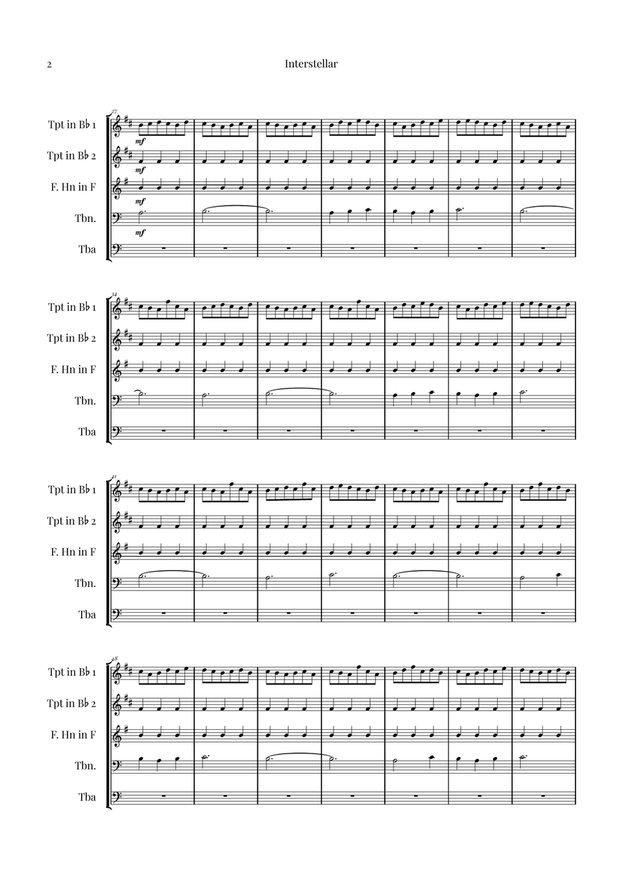 Interstellar Brass Quintet scores gallery preview page 2