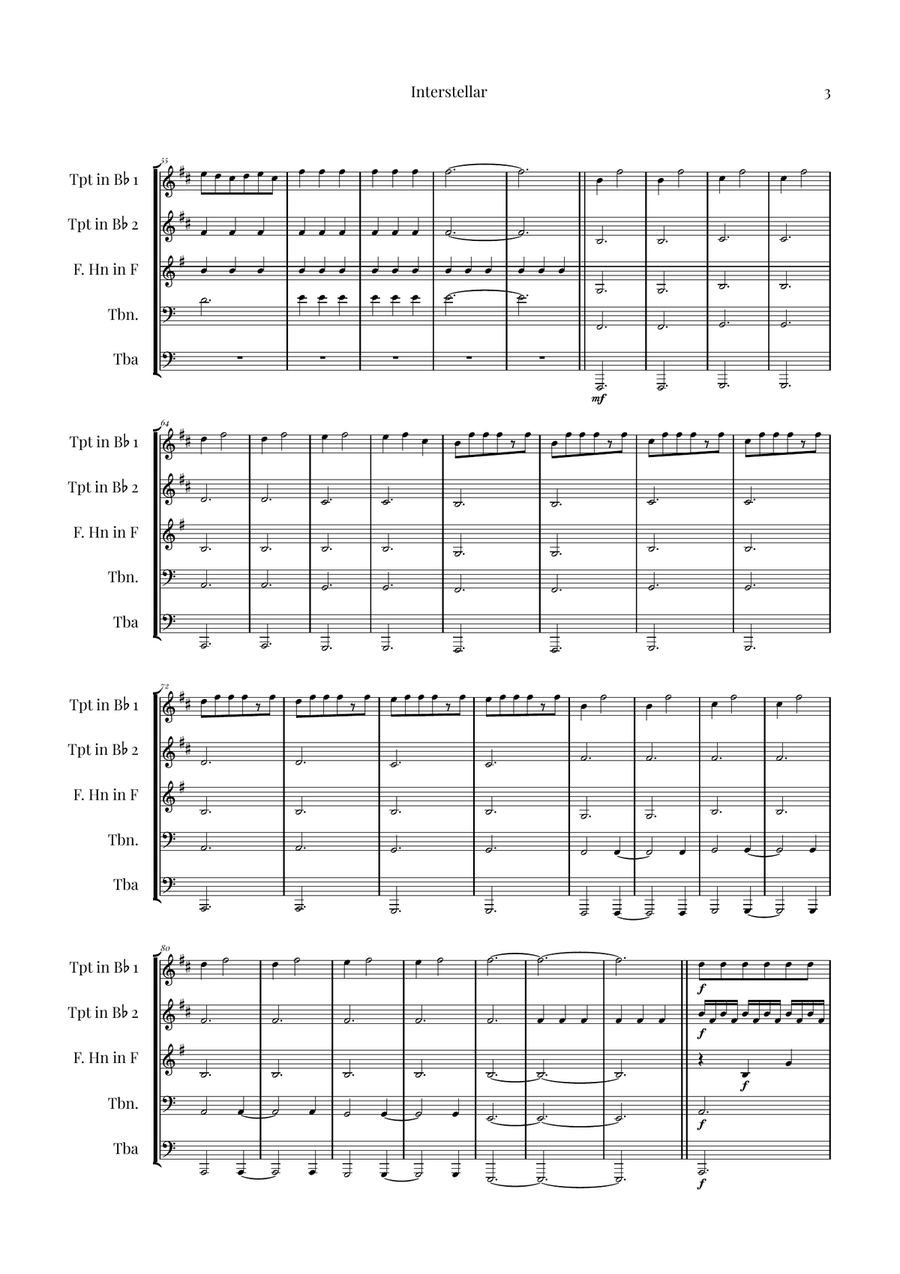 Interstellar Brass Quintet scores gallery preview page 3