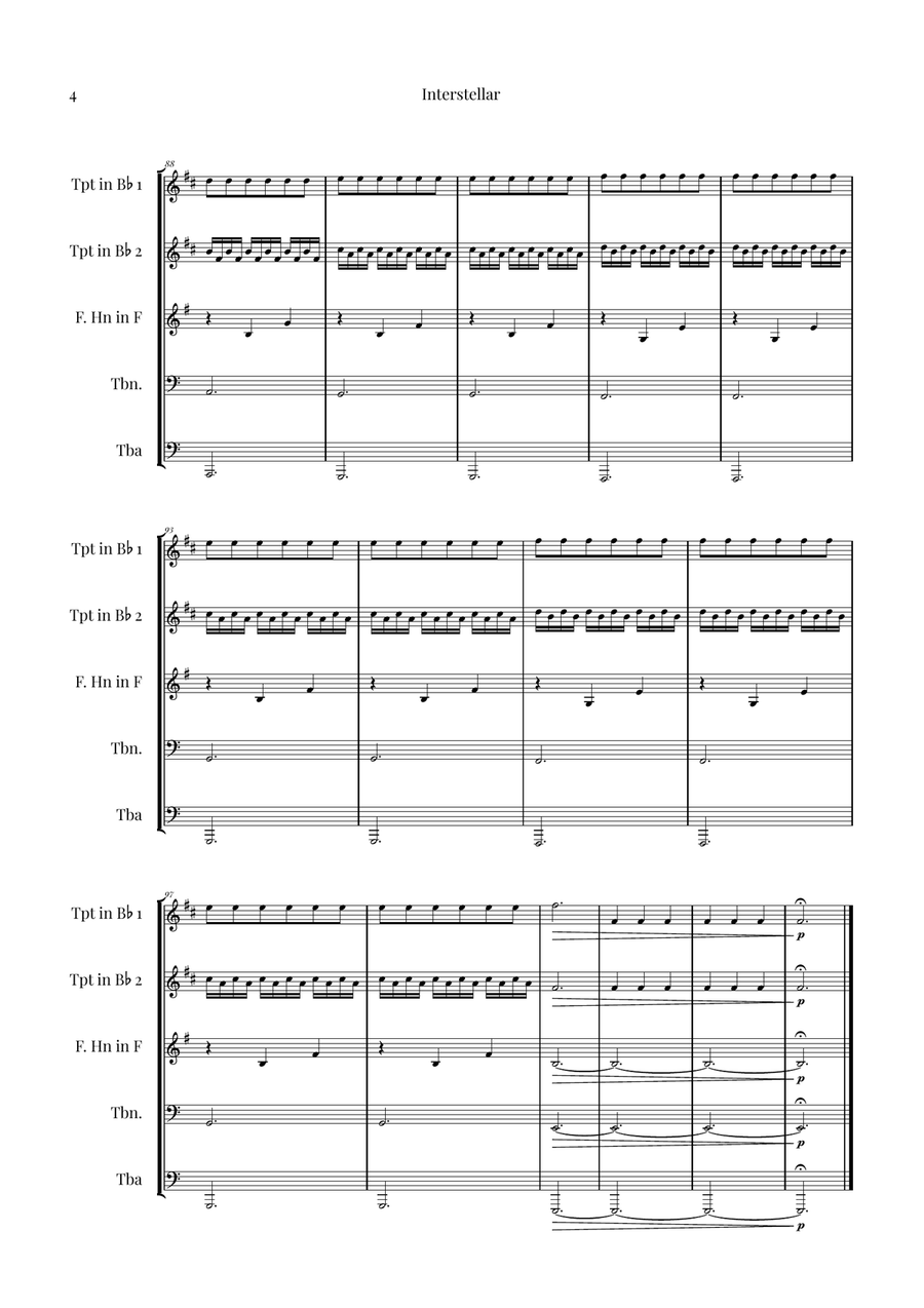 Interstellar Brass Quintet scores gallery preview page 4