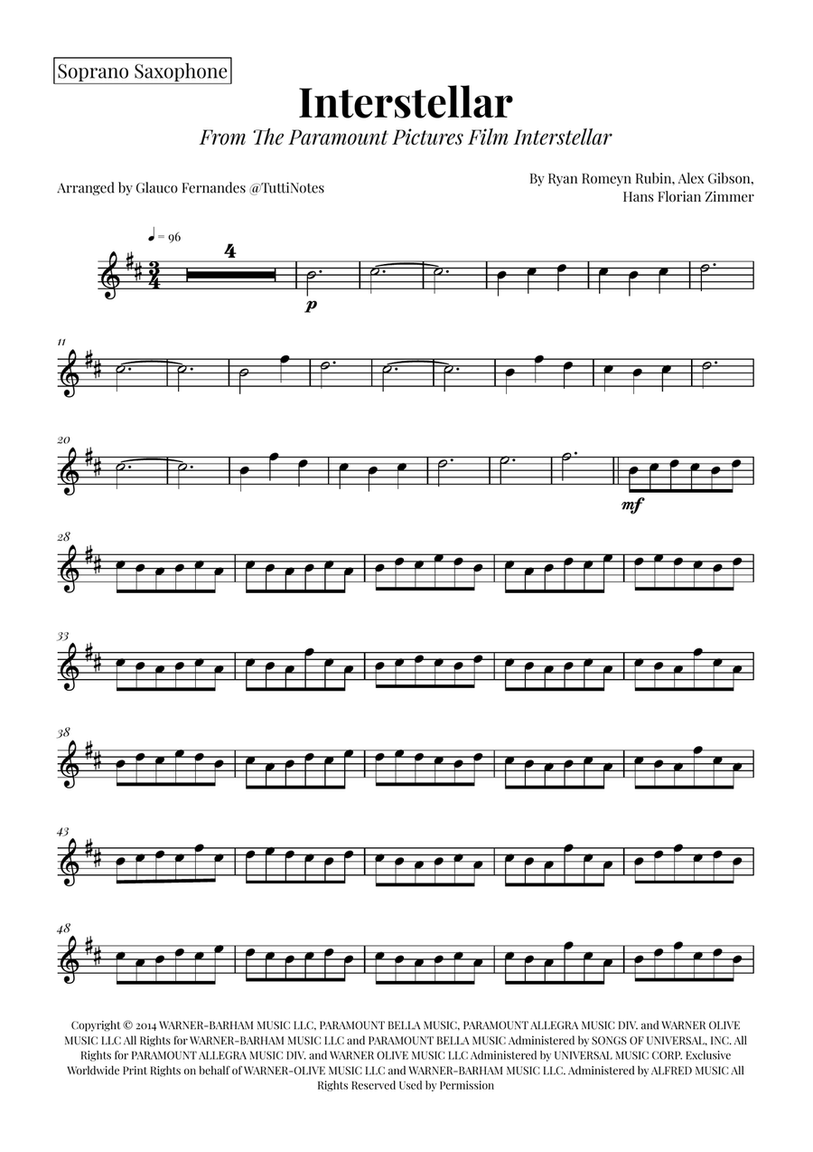 Interstellar Saxophone Quintet scores gallery preview page 5