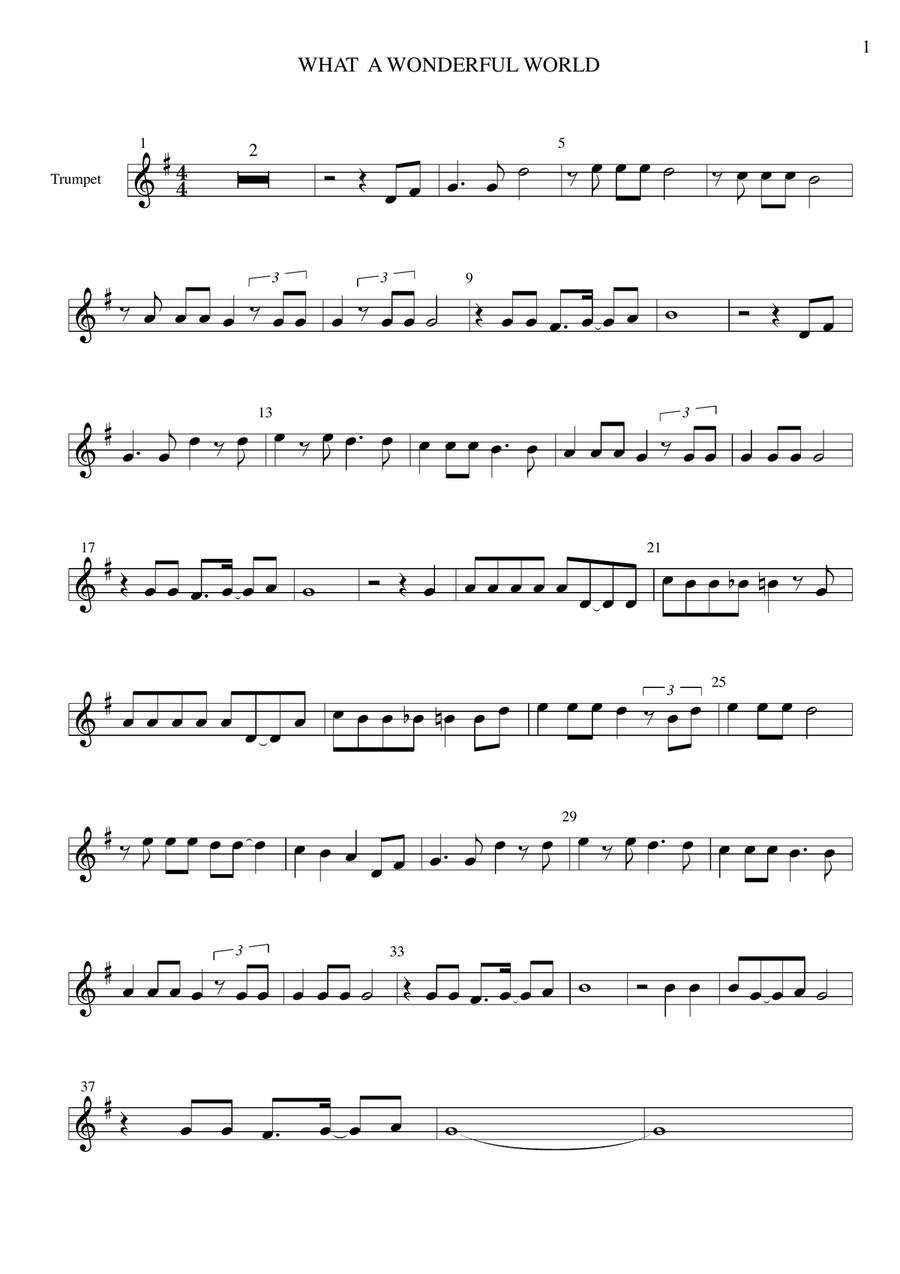 What A Wonderful World What A Wonderful World B-Flat Trumpet scores gallery preview page 1