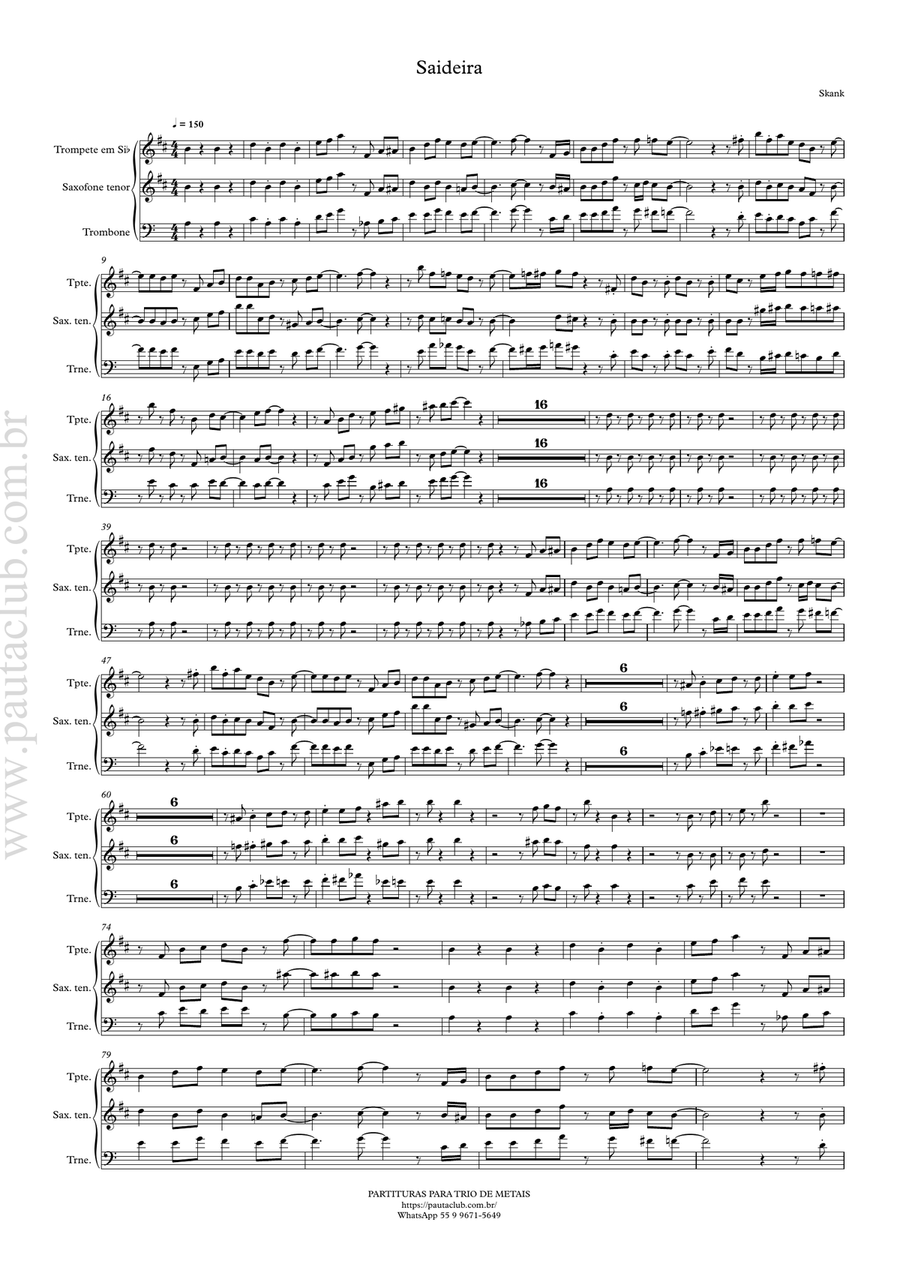 Saideira (Saideira) Saideira (Saideira) Brass Trio scores gallery preview page 1