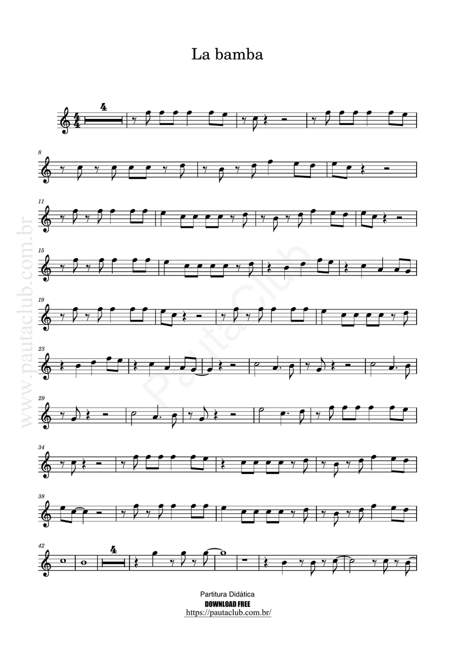 La Bamba La Bamba B-Flat Trumpet scores gallery preview page 1