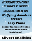 It Sounds So Lovely Magic Flute KV 620 Easy Piano Sheet Music