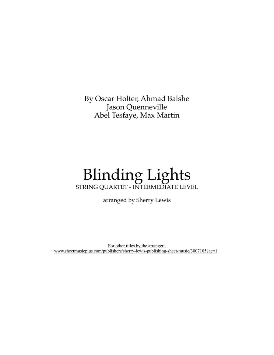 Blinding Lights Blinding Lights String Quartet scores gallery preview page 2