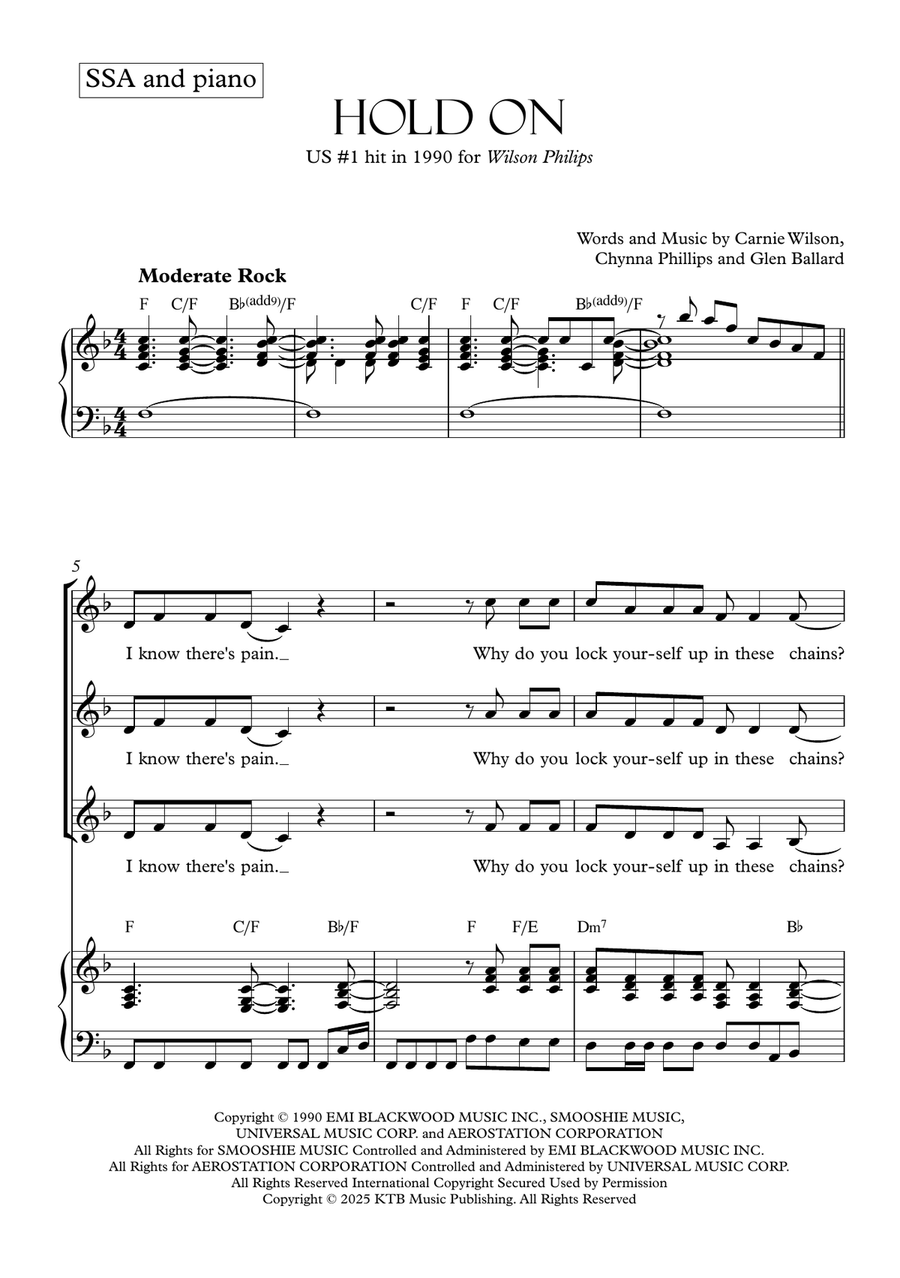 Hold On Hold On SSA scores gallery preview page 1