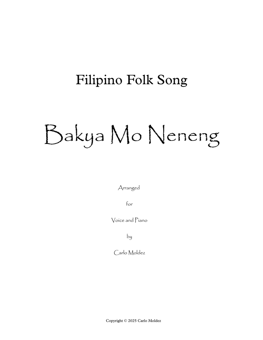 Bakya Mo Neneng Bakya Mo Neneng Piano, Vocal scores gallery preview page 1