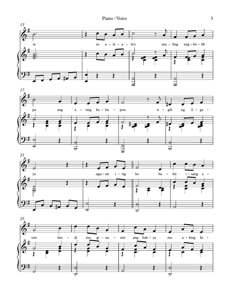 Bakya Mo Neneng Bakya Mo Neneng Piano, Vocal scores gallery preview page 3