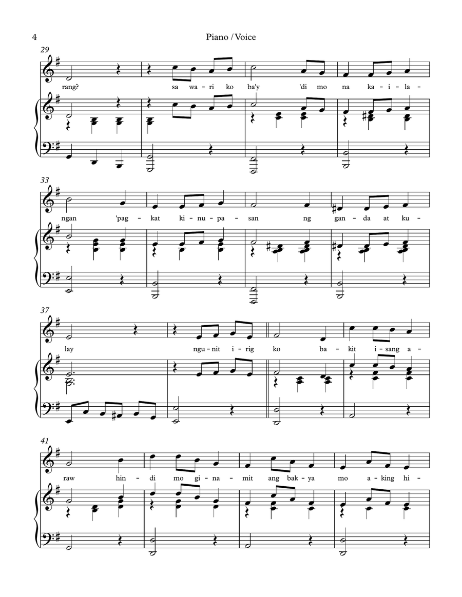 Bakya Mo Neneng Bakya Mo Neneng Piano, Vocal scores gallery preview page 4